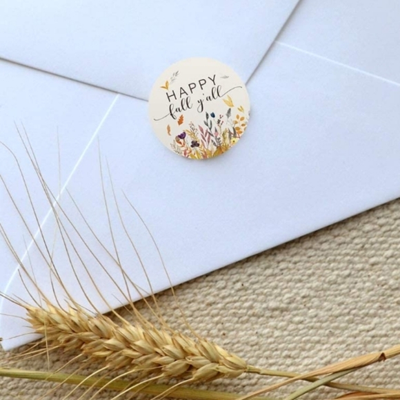 50 ct 1.5"" Happy fall y'all stickers. - Picture 5 of 13